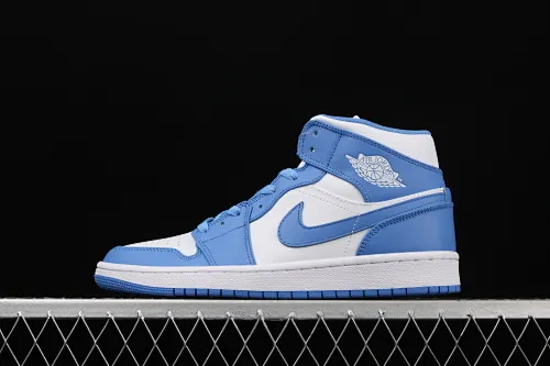 All categories Air Jordan Jordan series basketball shoes Air Jordan 1 Mid Air Jordan 1 Mid AJ1 Joe 1 white and blue 554724-106
